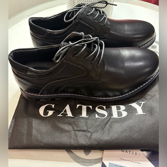 New Gatsby Black Leather Men\'s Wide Shoes Orthopedic 10.5 main image 8